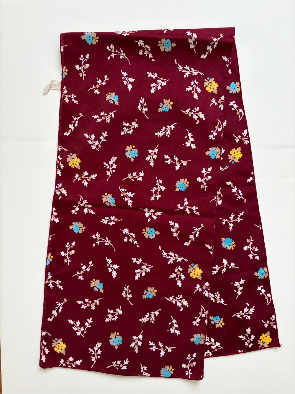 Vintage 1970s Floral Print Long Rectangle Scarf Hair Scarf